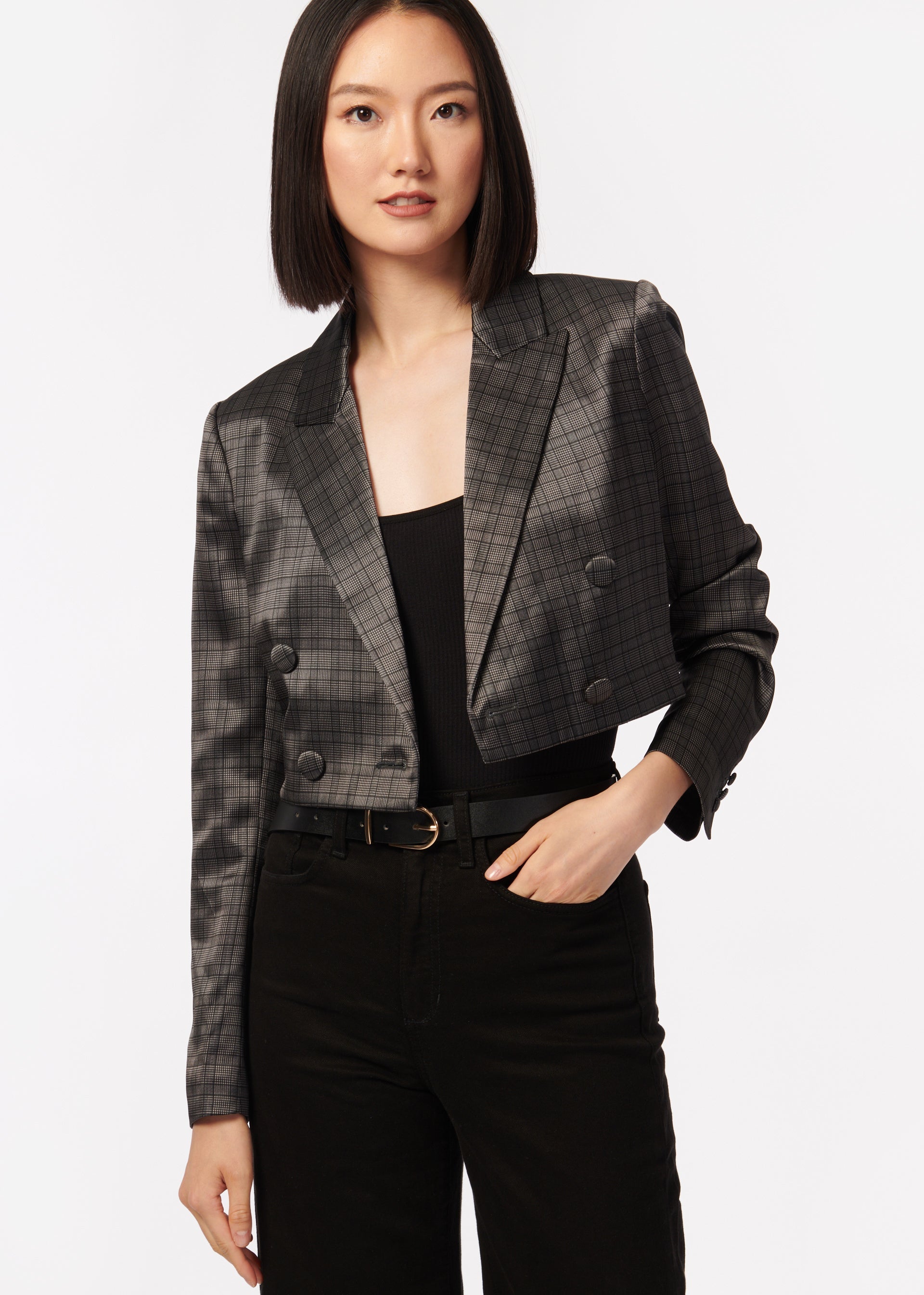 Dotty Blazer Houndstooth Plaid