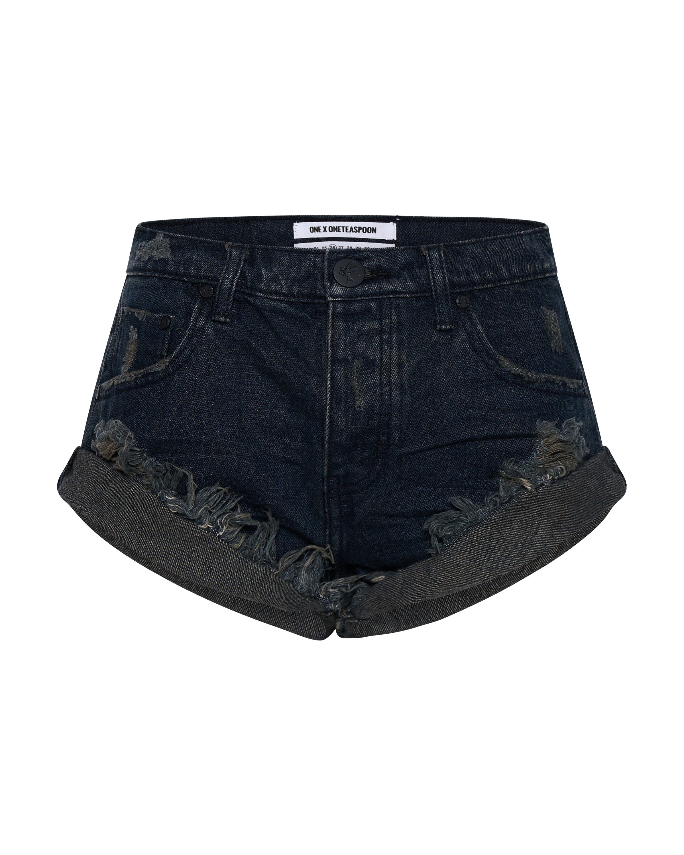 Bandits Low Waist Denim Shorts - Archived Fox Black