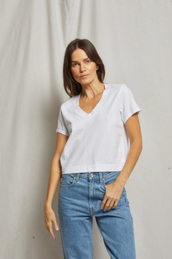 T51 - Frankie - Ringspun Cotton Vneck Tee