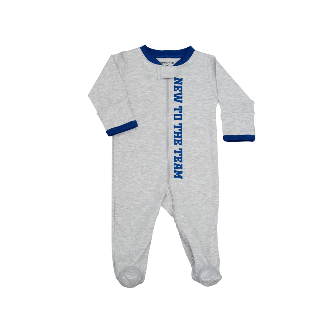 Zipper Footie Solid Gray Football