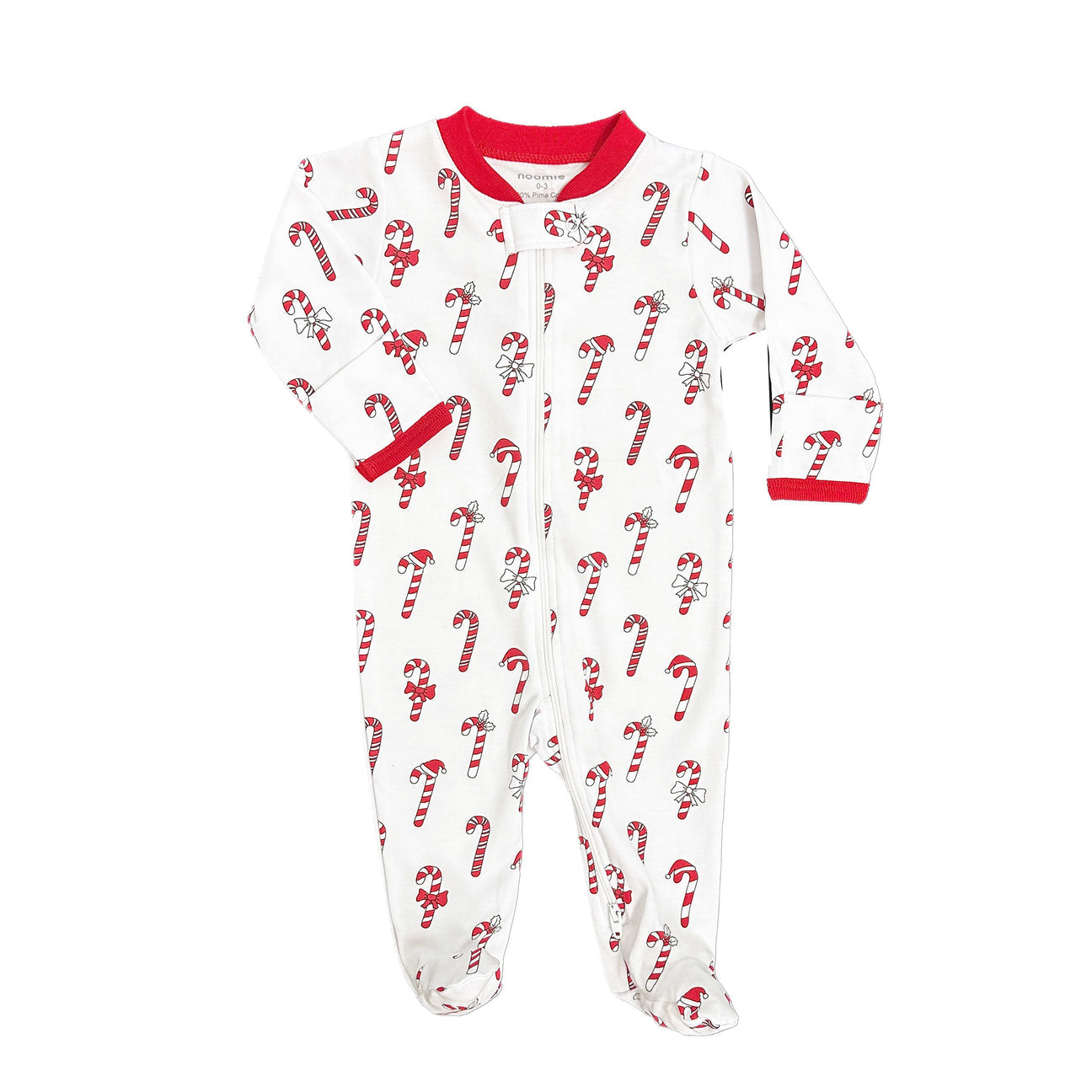 Zipper Footie  Candy Canes