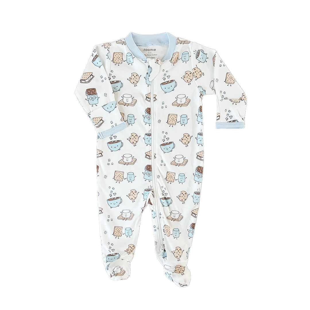 Zipper Footie Smores Blue
