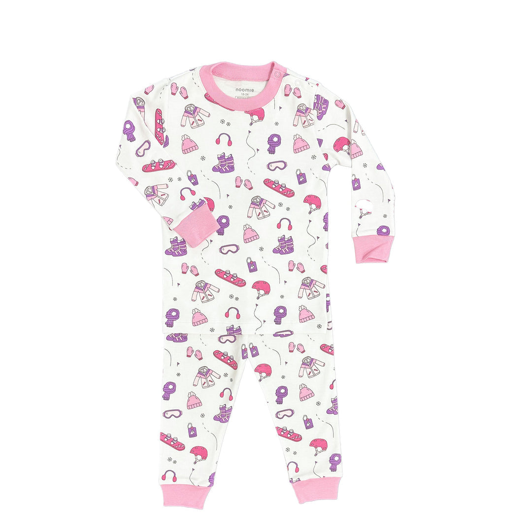 Two Piece PJ  Hit The Slopes Pink