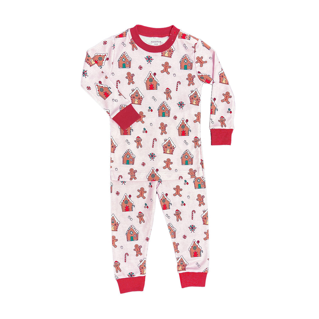 Two Piece Pj Pink Gingerbread World