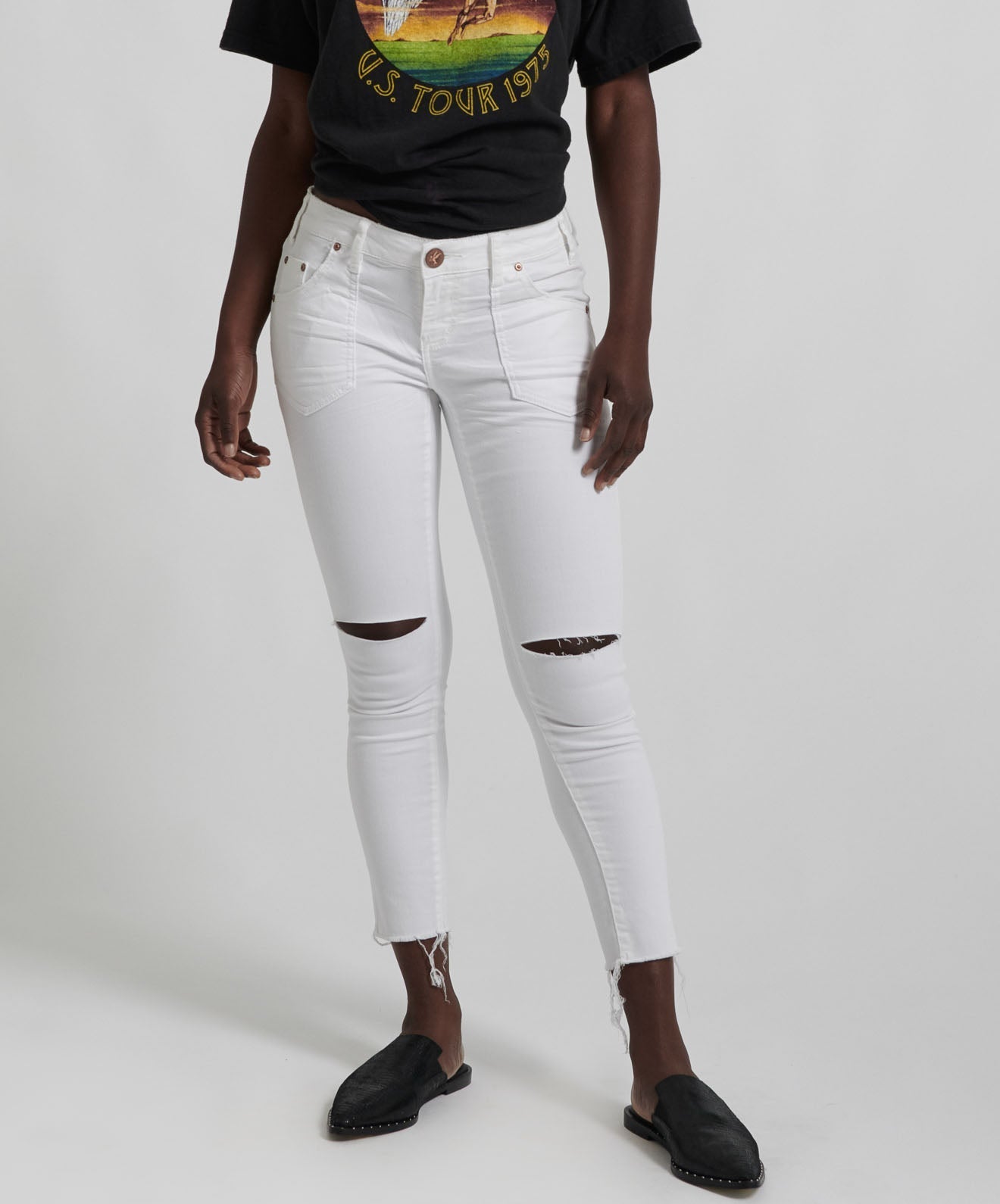 Freebirds Ii Low Waist Stretch Skinny Denim Jeans - Premium White