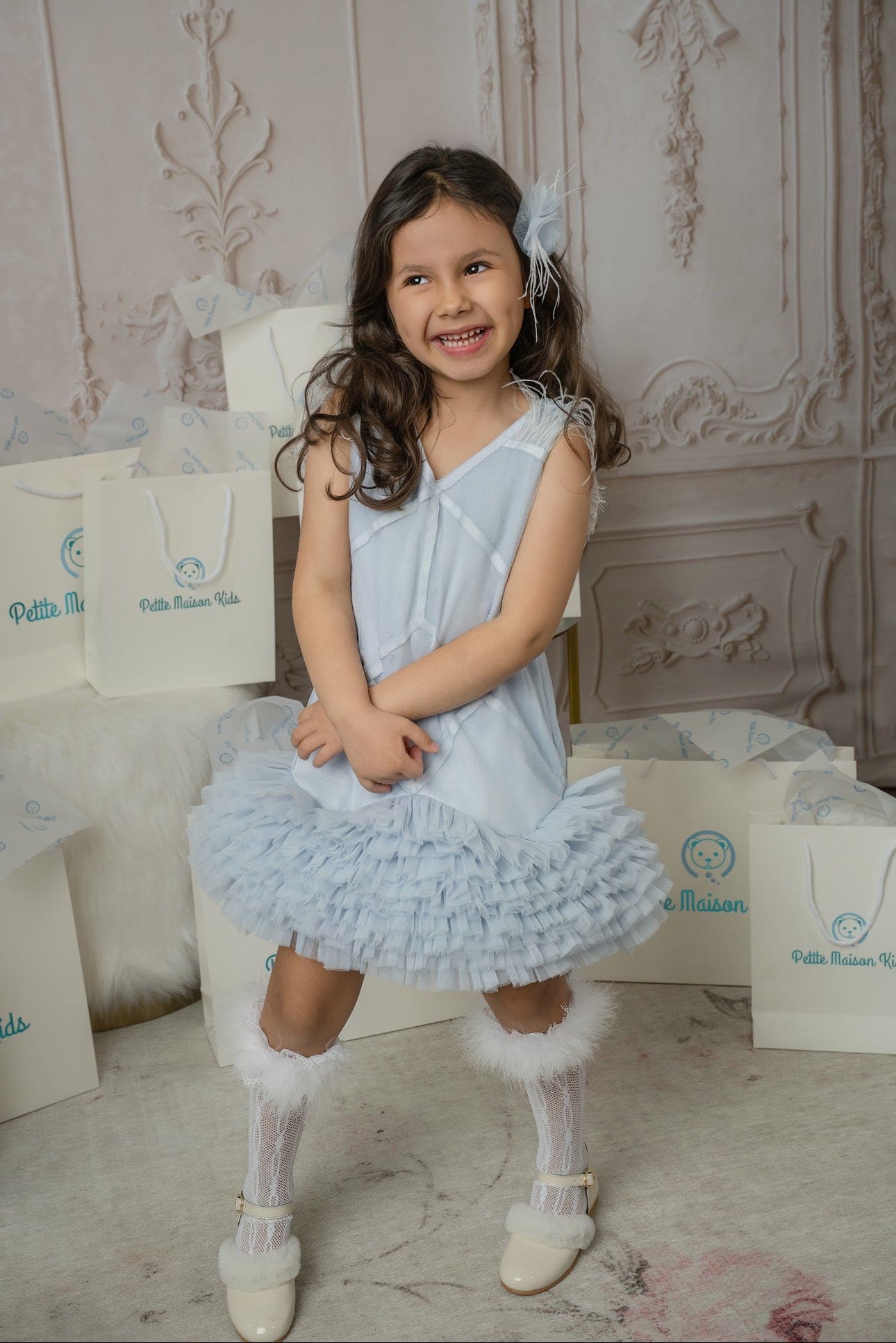 Skylar Blue Tulle Tutu Dress - Petite Maison Kids