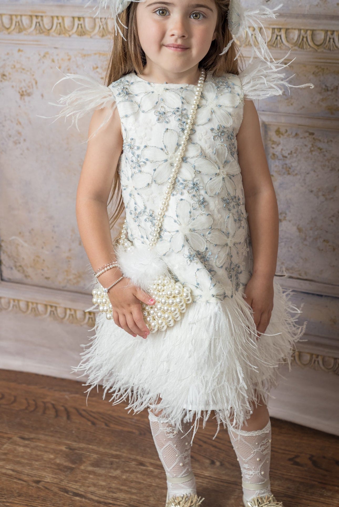 Olivia Feather Dress - Petite Maison Kids