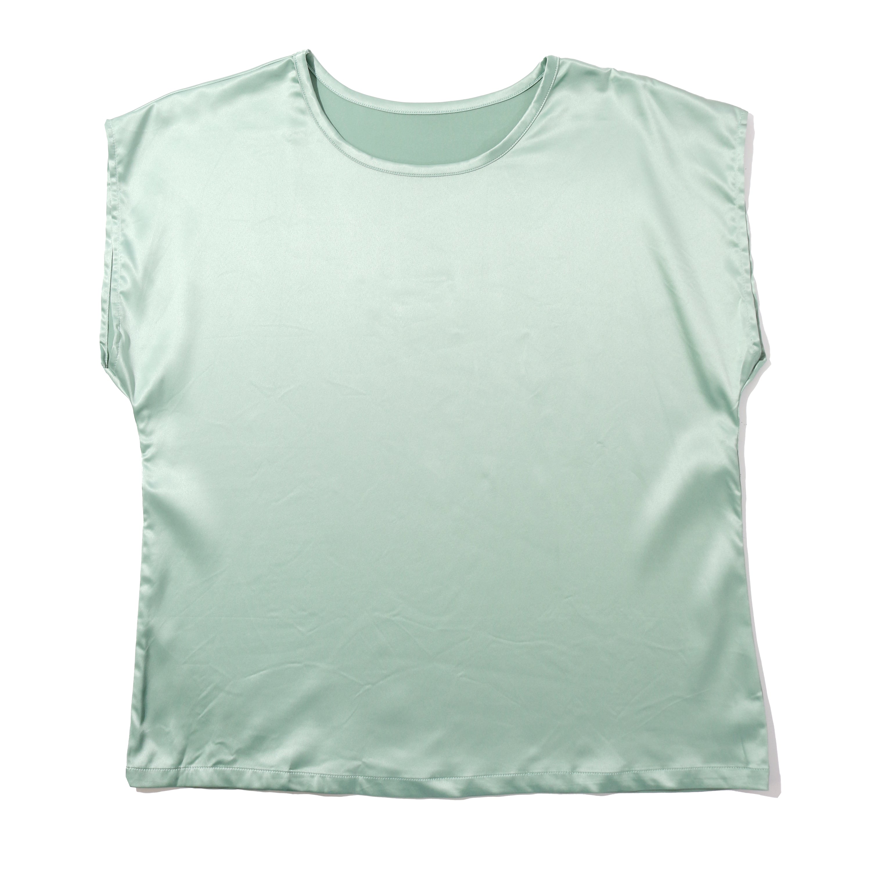 SATIN SLEEP CAP SLEEVE TEE