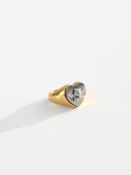 Boys Lie Stainless Steel Logo Heart Ring