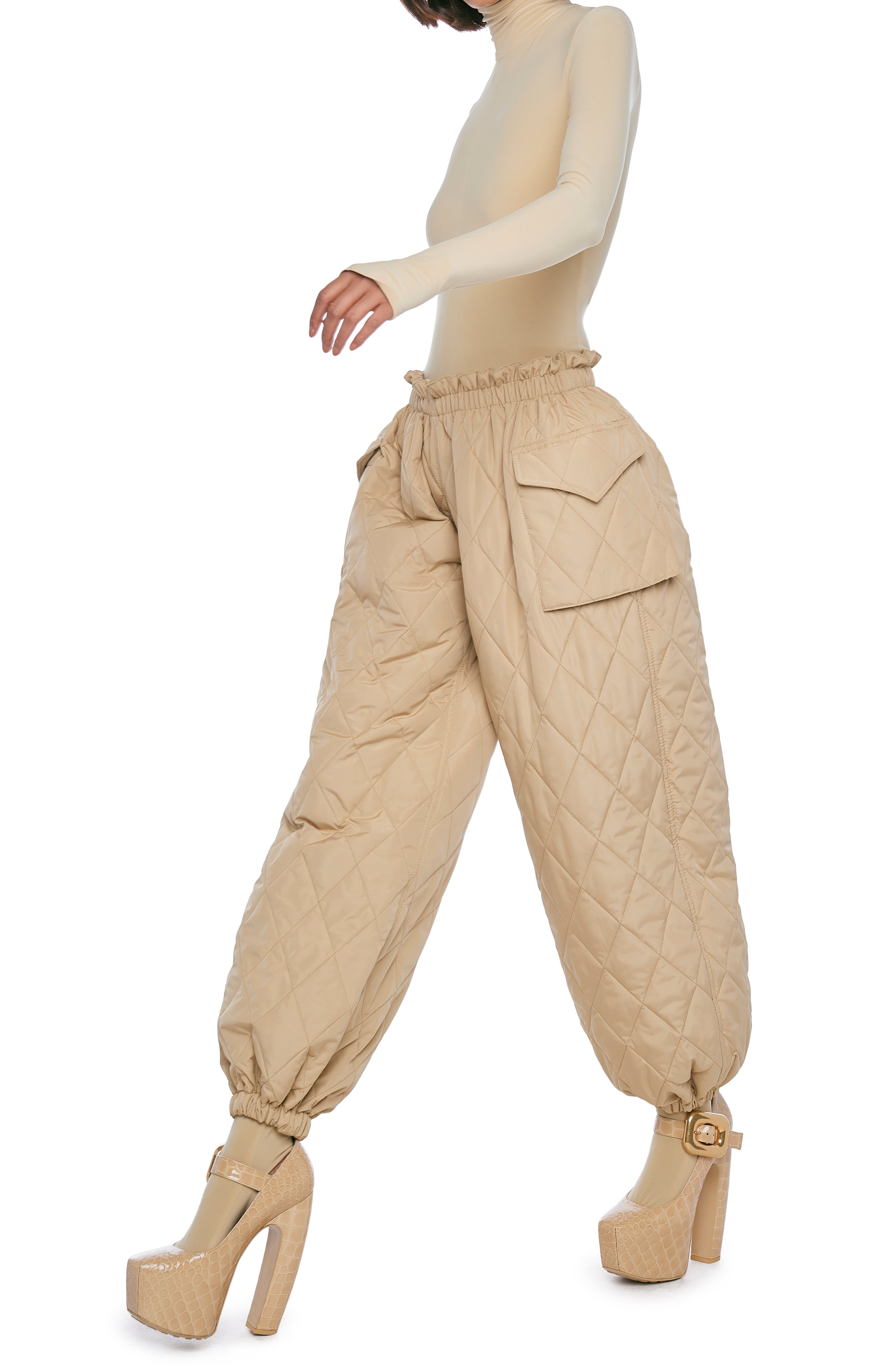 QUILTED OVERSIZED CARGO PANT