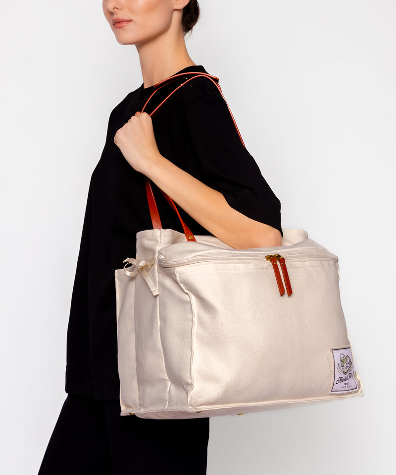 MARKET TOTE - RPET Canvas in Ivory