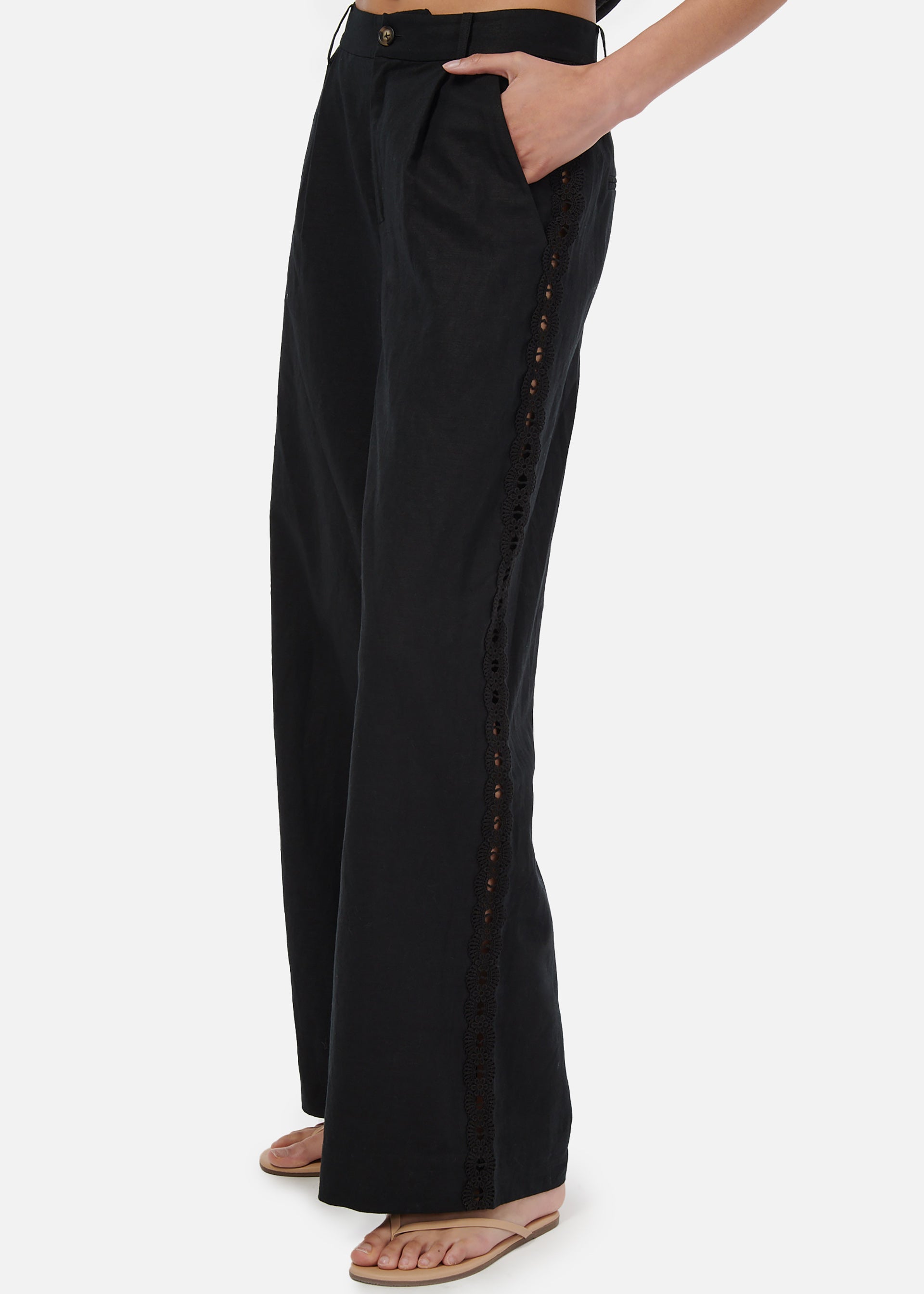 Akhila Wide Leg Pant Black