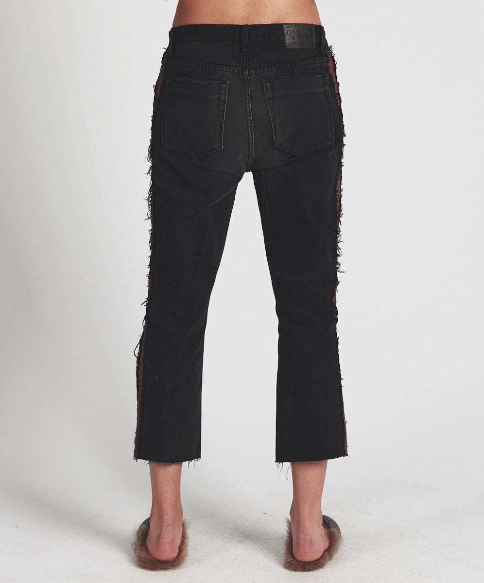 Hooligans Low Waist Relaxed Straight Leg Denim Jeans - Black Van