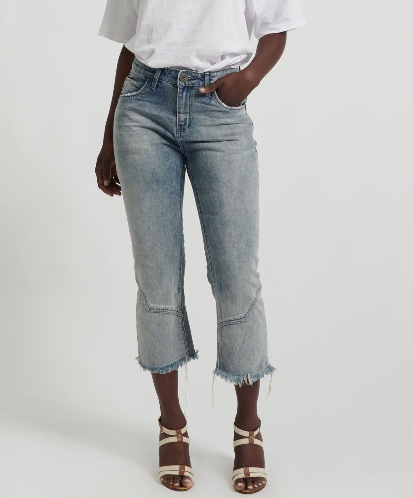 Kicks Low Waist Kick Flared Denim Jeans - Blue Storm