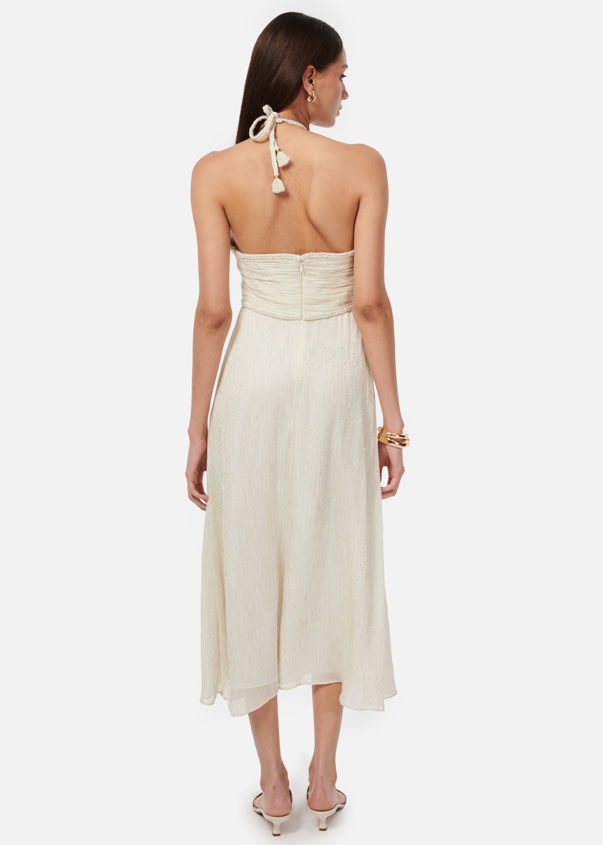 Sonoma Metallic Chiffon Dress White