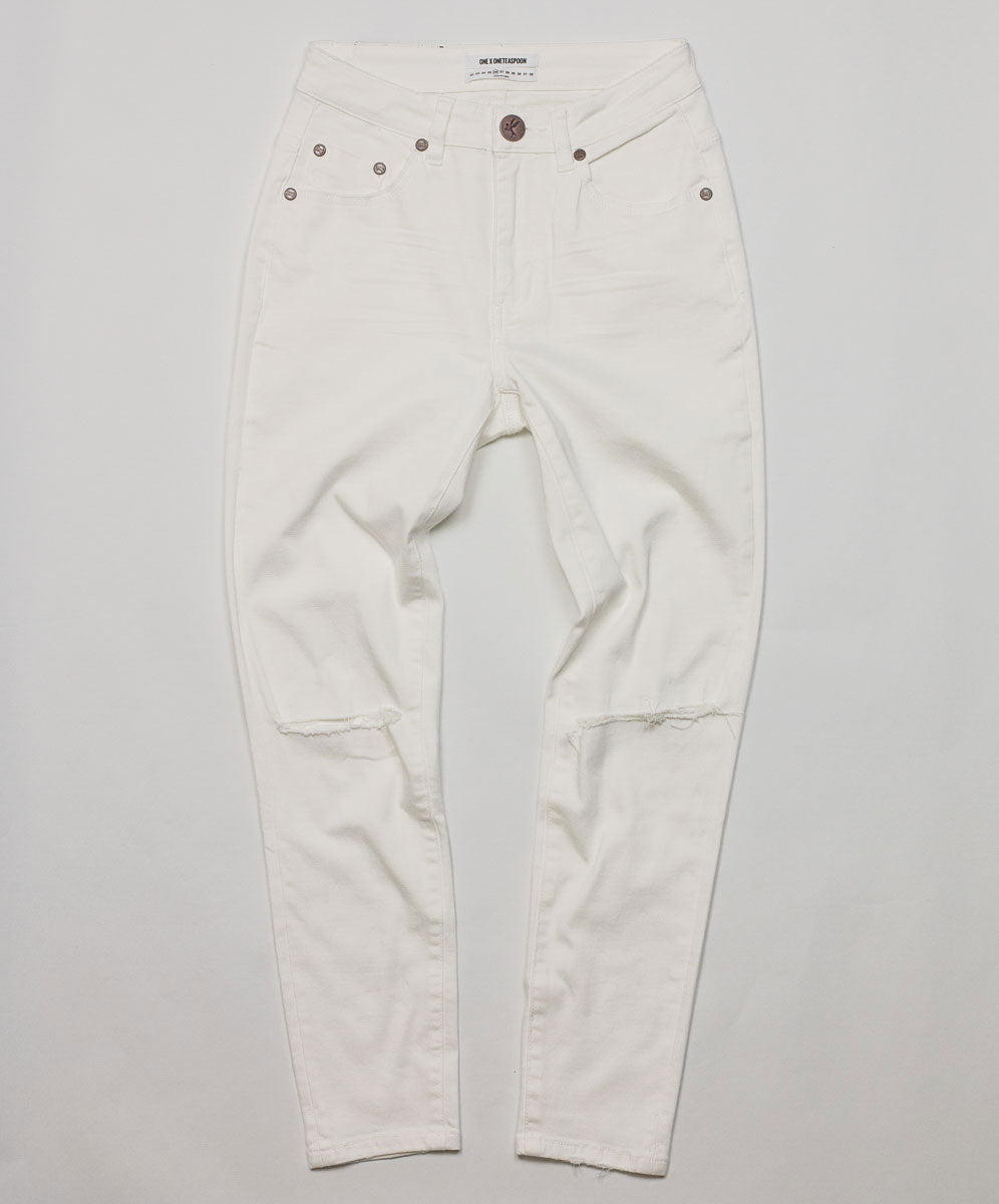 Freebirds Ii High Waist Stretch Skinny Denim Jeans - True White