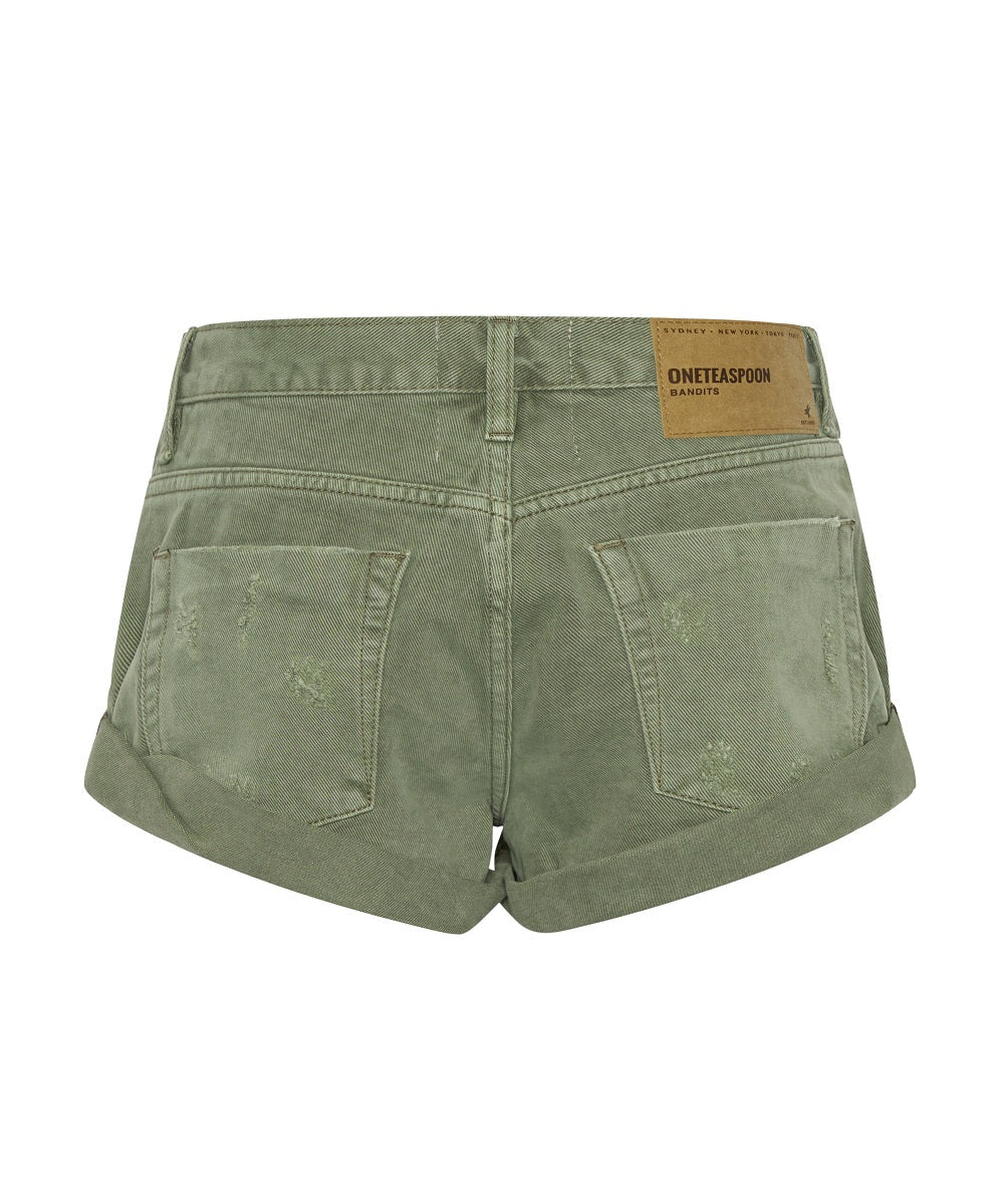 Bandits Low Waist Denim Shorts - Archived Super Khaki