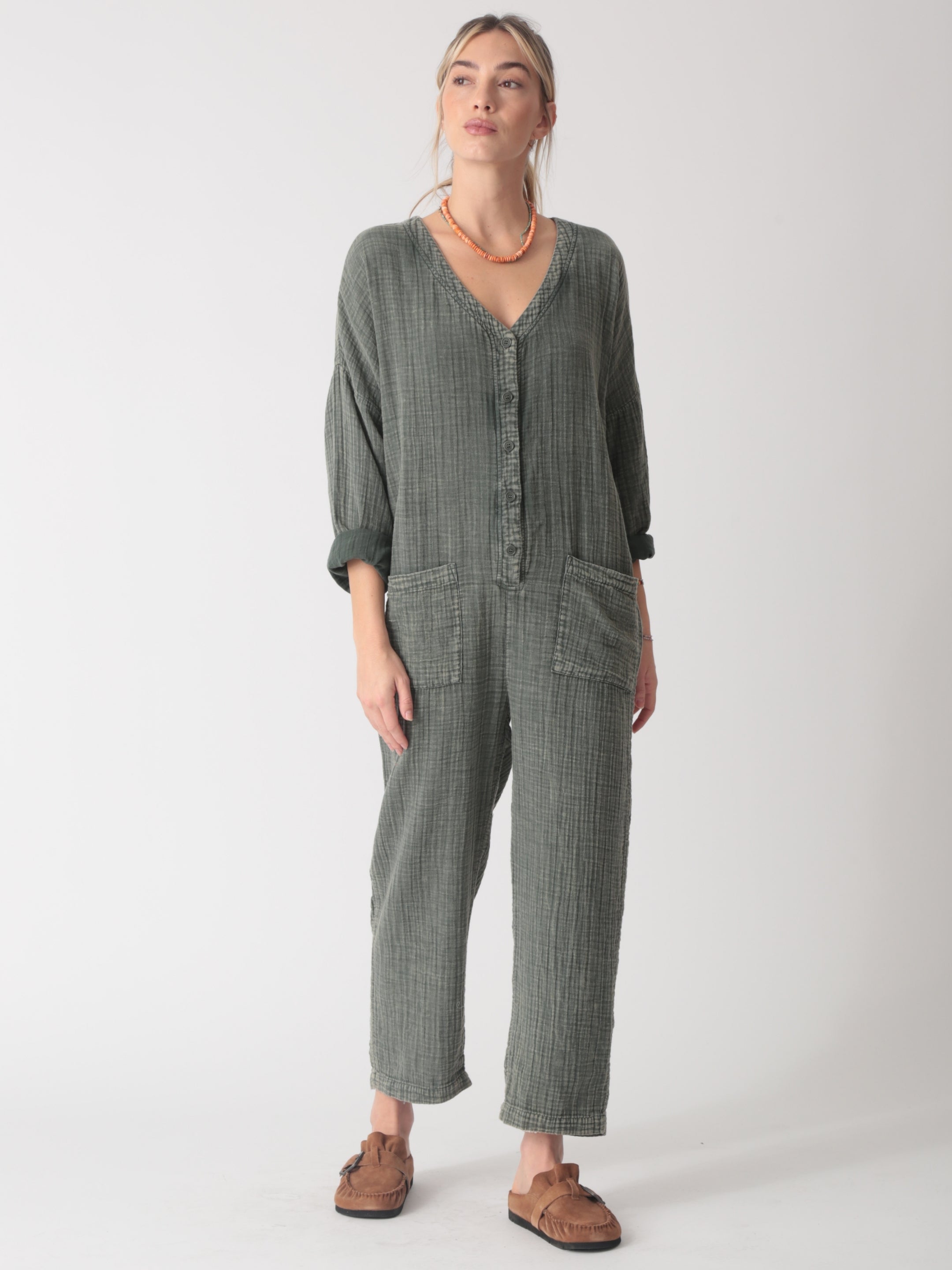 Favorite Gauze Jumpsuit - Vintage Olive
