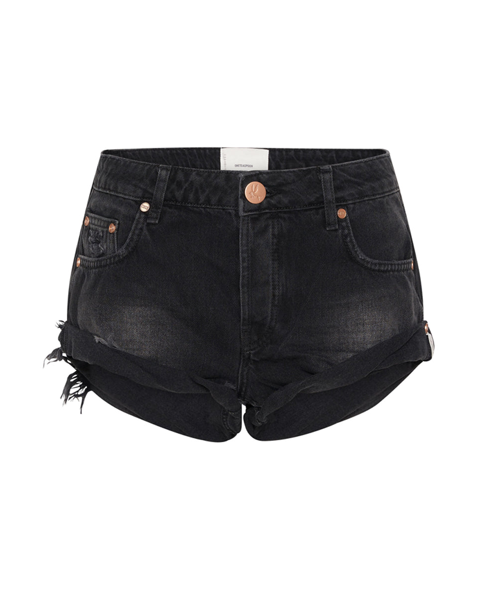 Bandits Low Waist Denim Shorts - Archived Worn Black