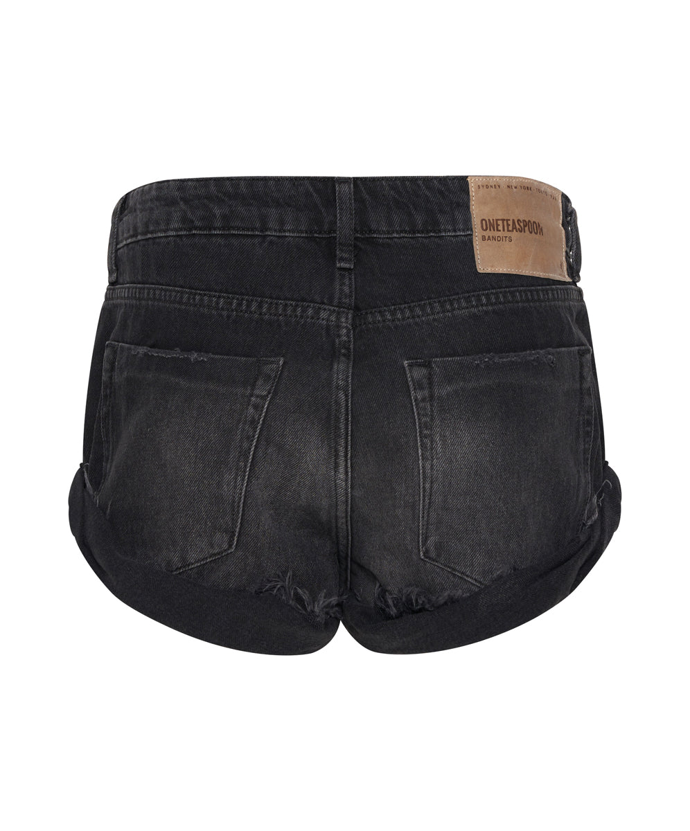 Bandits Low Waist Denim Shorts - Archived Worn Black