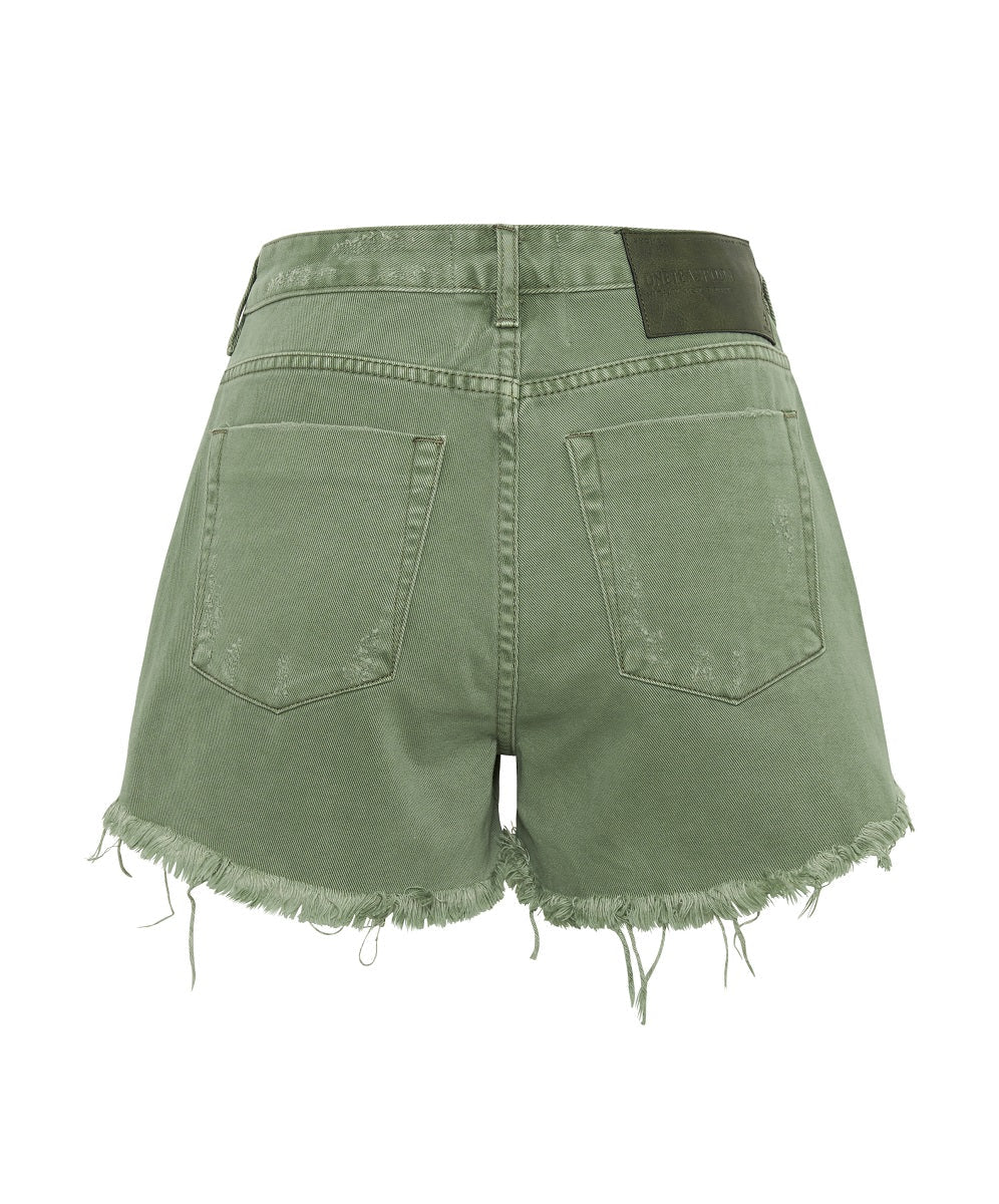 Bonitas High Waist Denim Shorts - Super Khaki