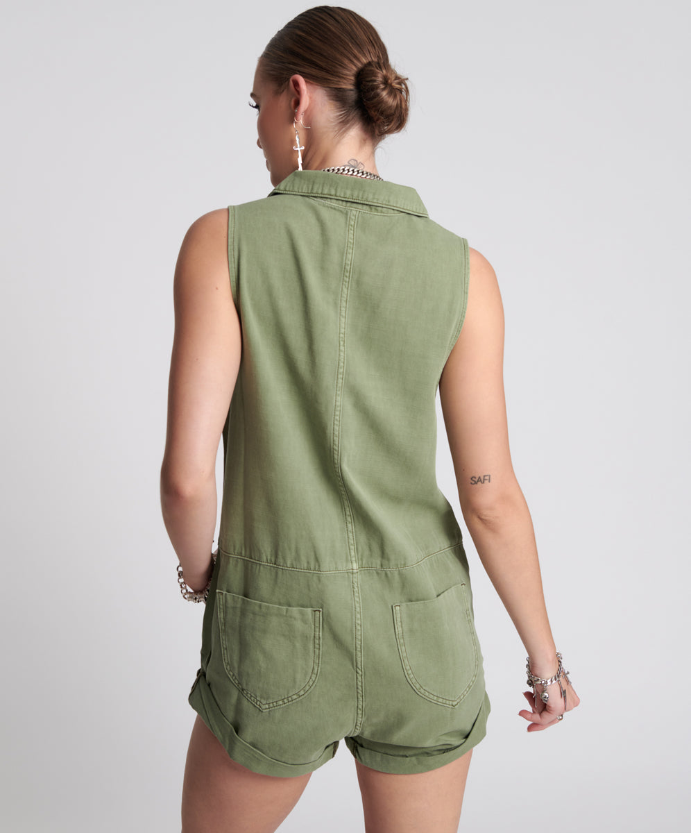 Braxton Mini Utility Jumpsuit - Super Khaki