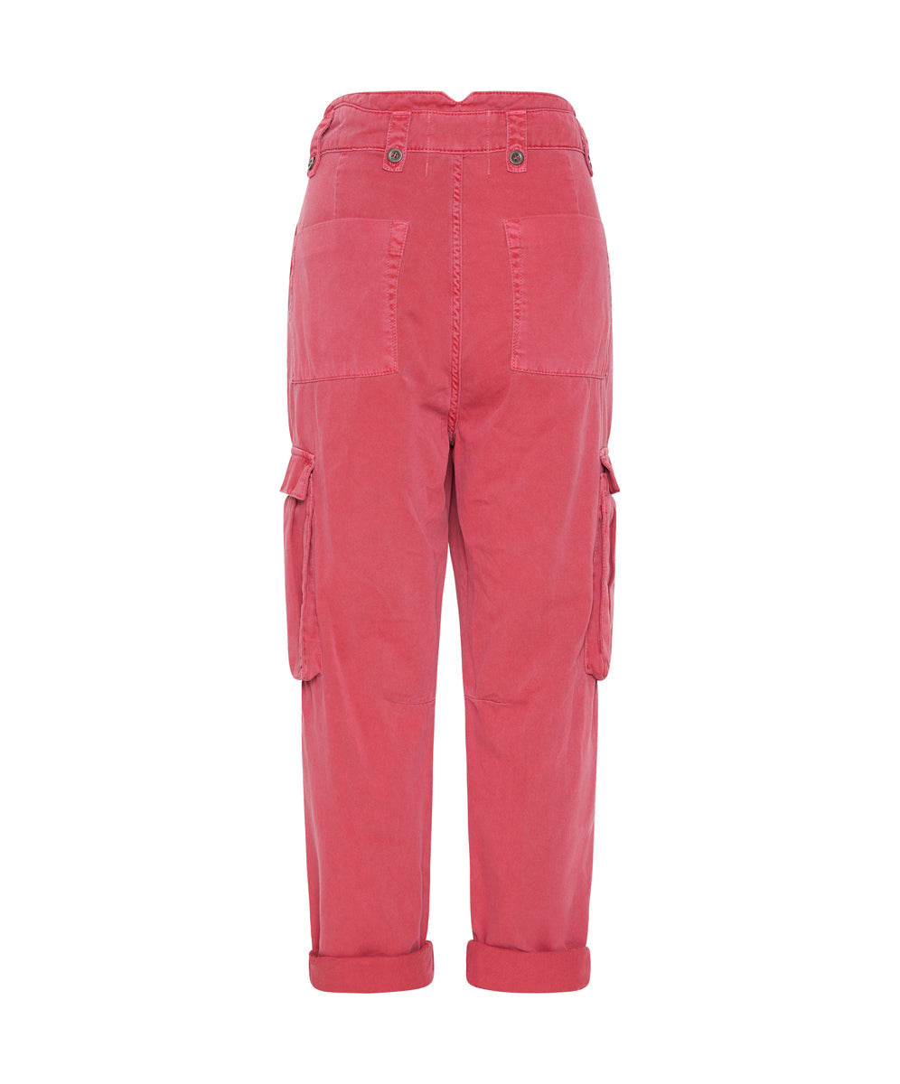 Safari High Waist Relaxed Tapered Denim Jeans - Red Envy