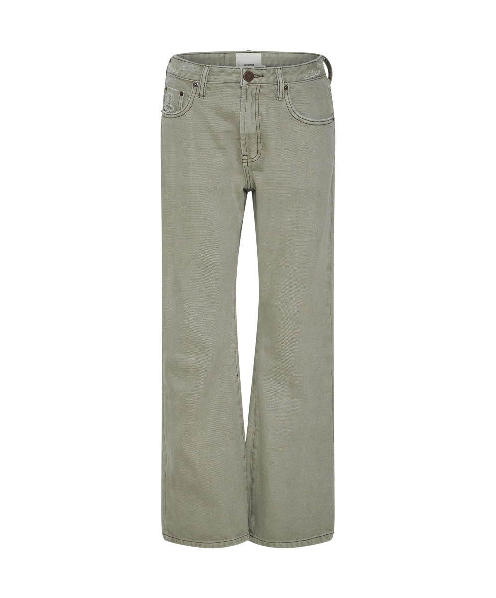 Charlie High Waist Flared Denim Jeans - Super Khaki