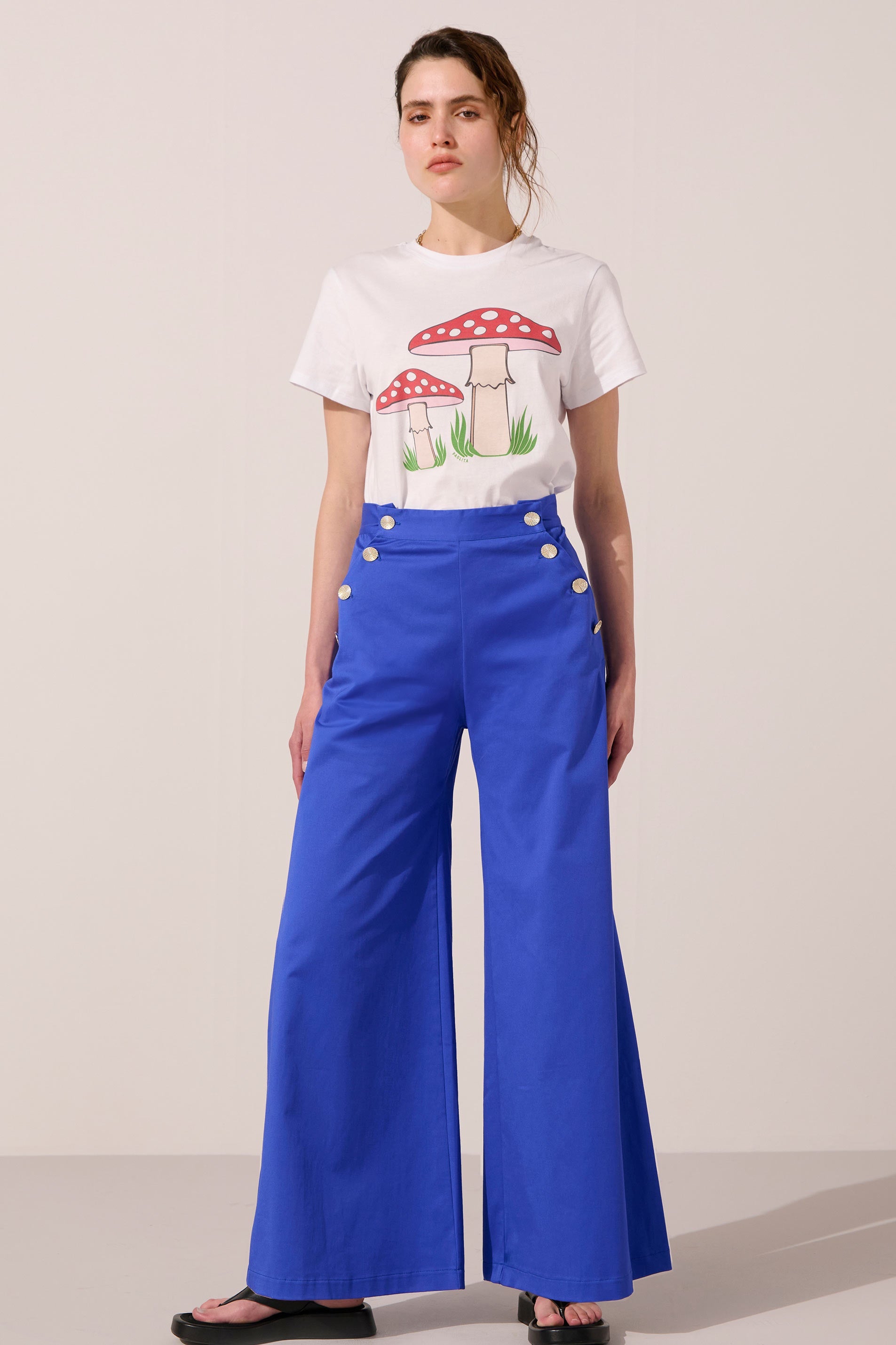 Image of product named venus blue nautical trousers by Paolita London
