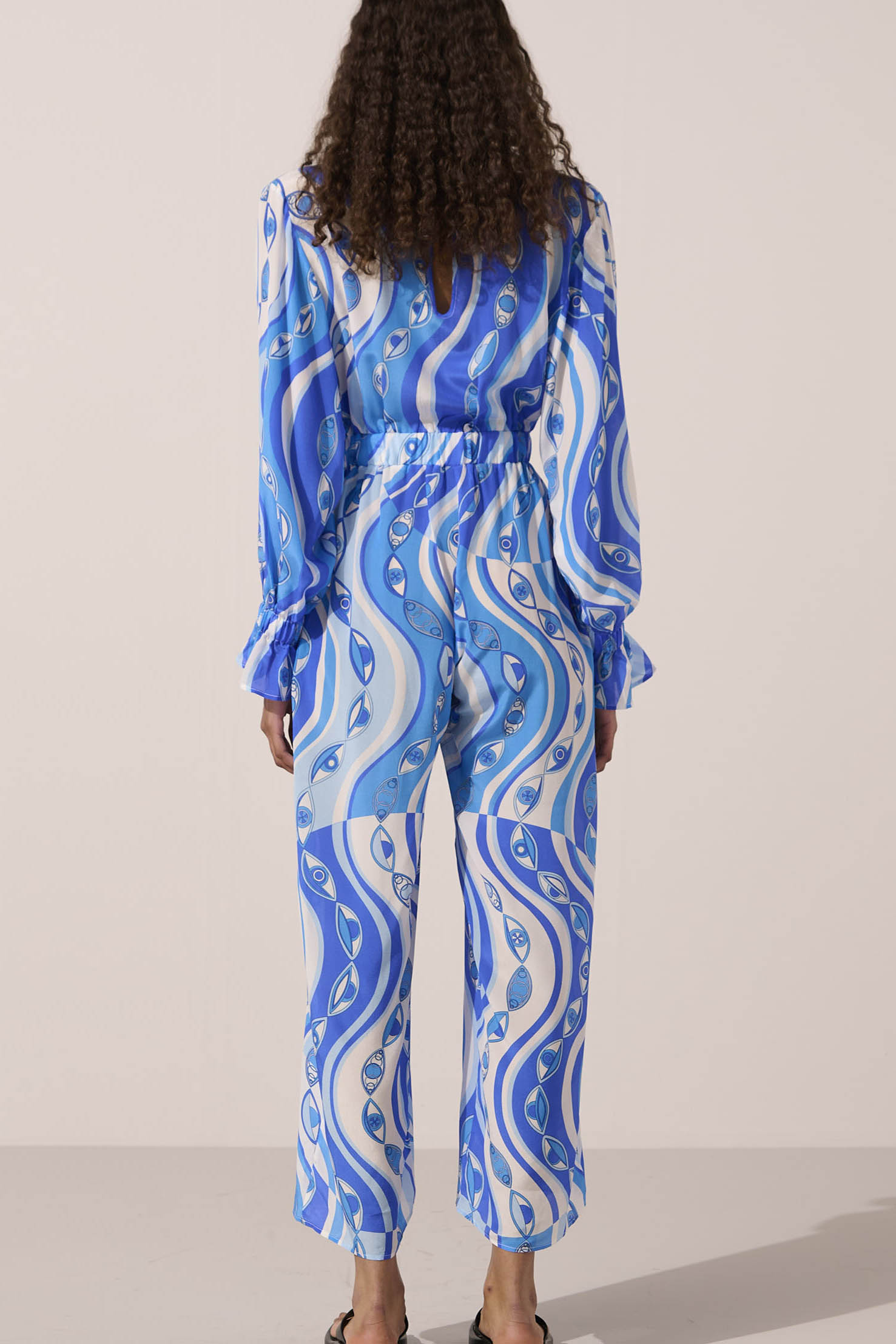 Image of product named ocean eyes felix silk jumpsuit by Paolita London