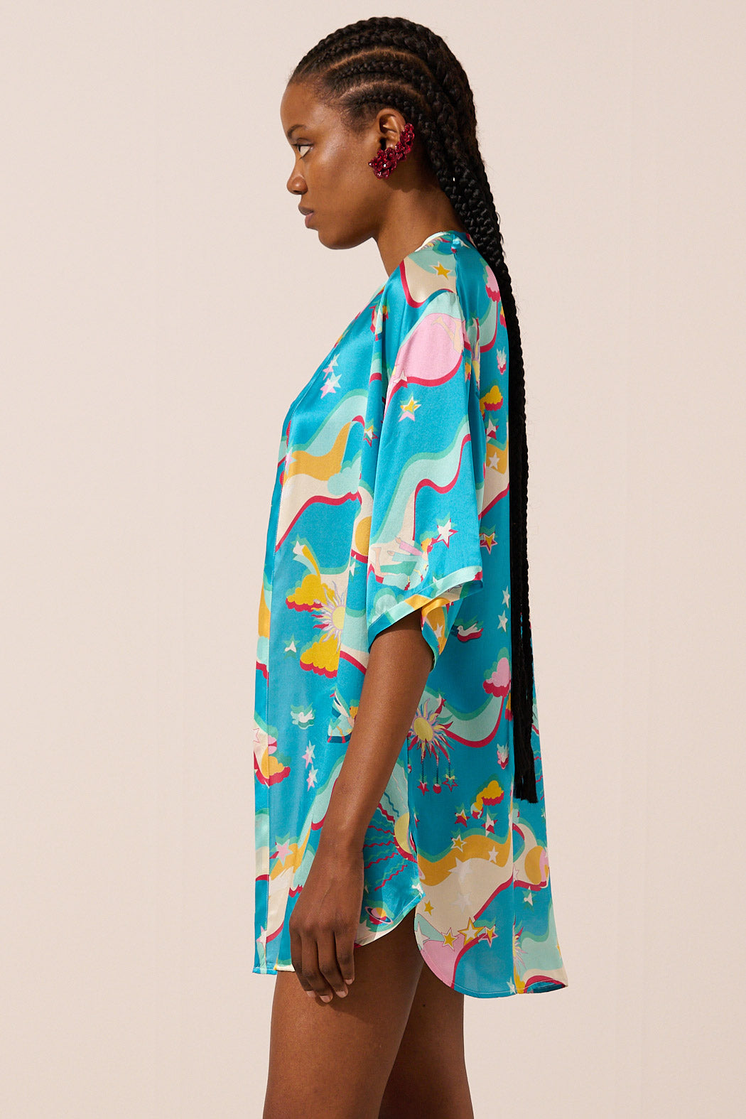 Image of product named astroelevator lautrec silk kimono by Paolita London