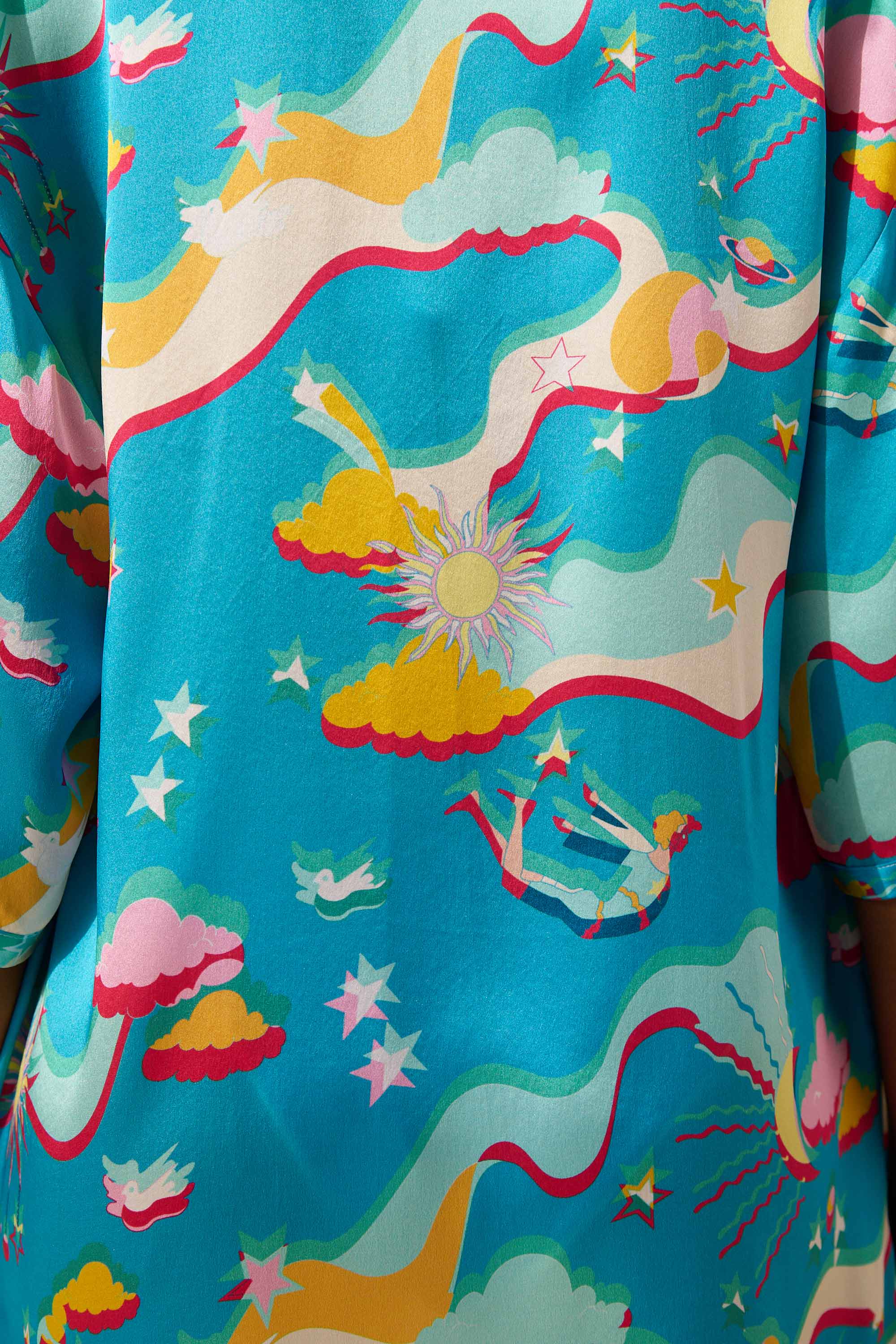 Image of product named astroelevator lautrec silk kimono by Paolita London