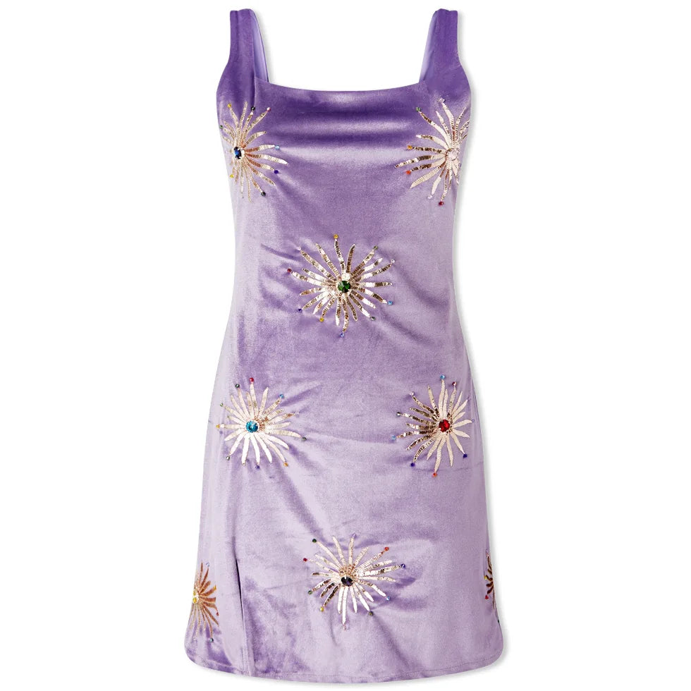 Callie Dress Lilac Velvet | Oceanus