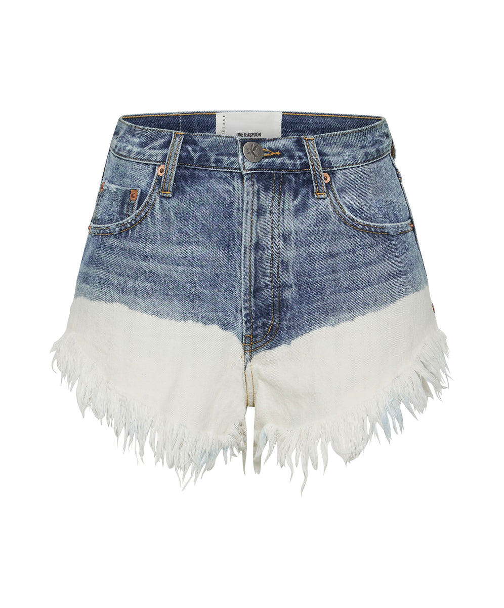 Outlaws Low Waist Mid Length Denim Shorts - Hollywood