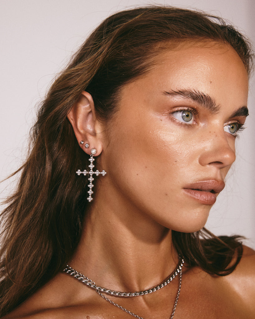 The Daisy Stud Cross Earrings