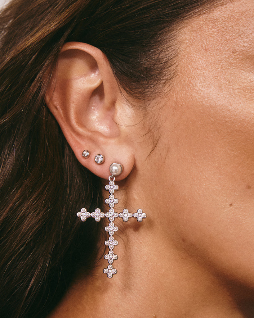 The Daisy Stud Cross Earrings