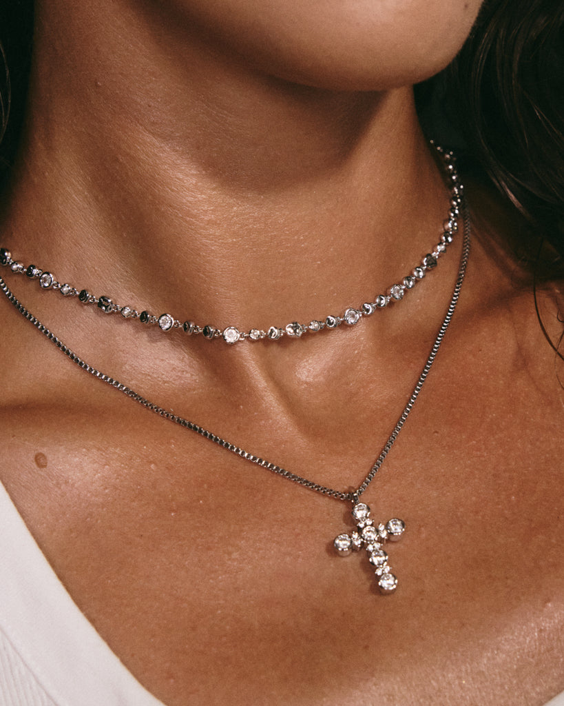 The Rosette Cross Charm Necklace