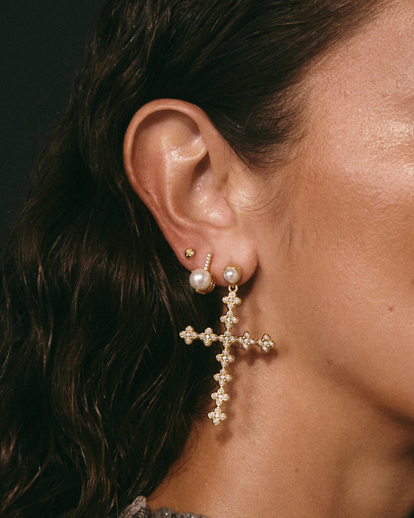 The Daisy Stud Cross Earrings