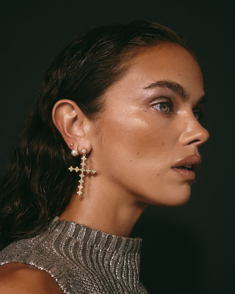 The Daisy Stud Cross Earrings