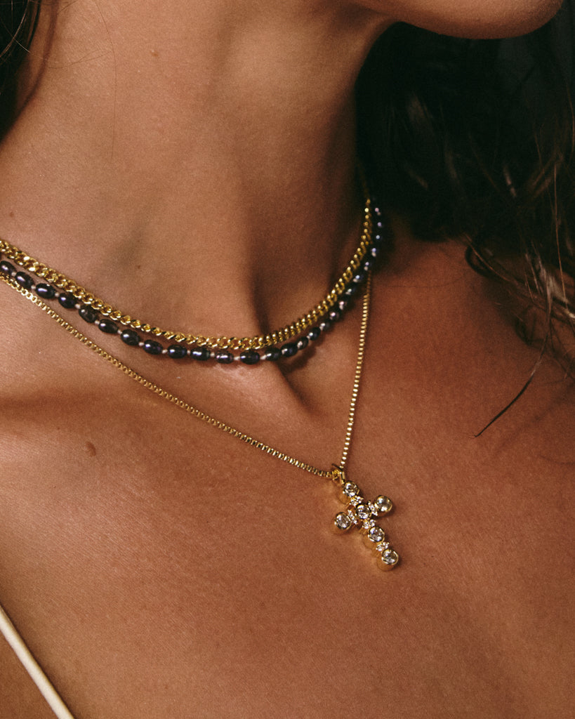 The Rosette Cross Charm Necklace