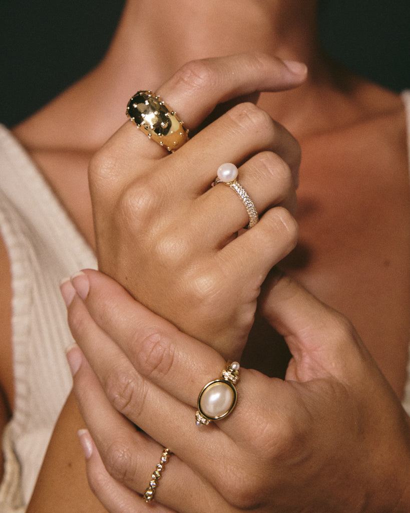 The Pearl Pave Amalfi Ring