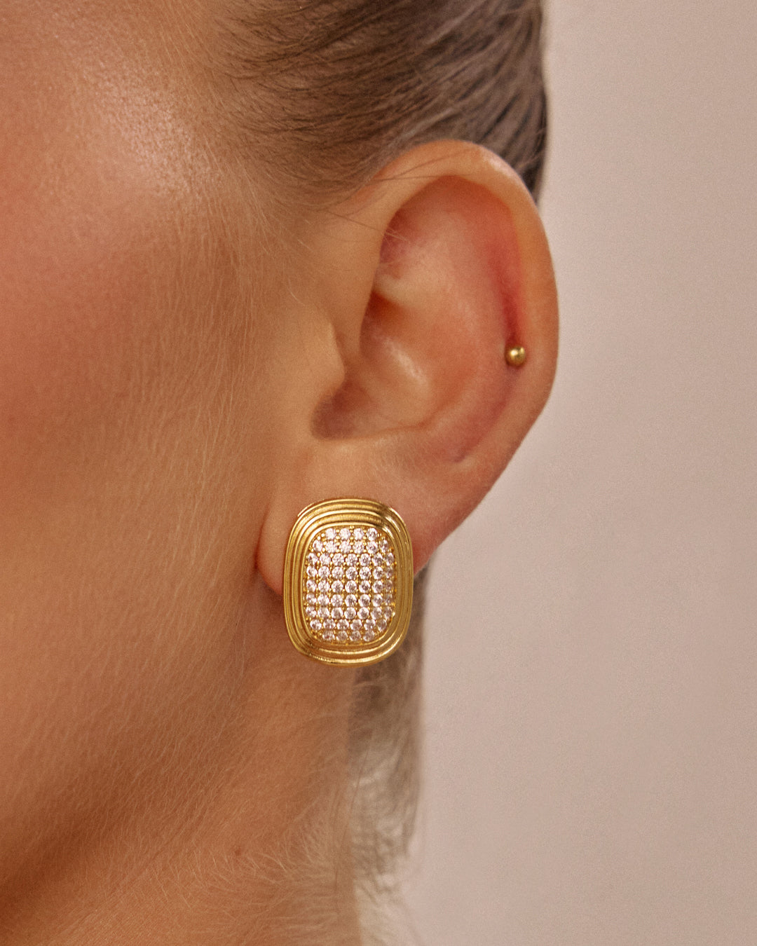 The Pave Oval Statement Studs