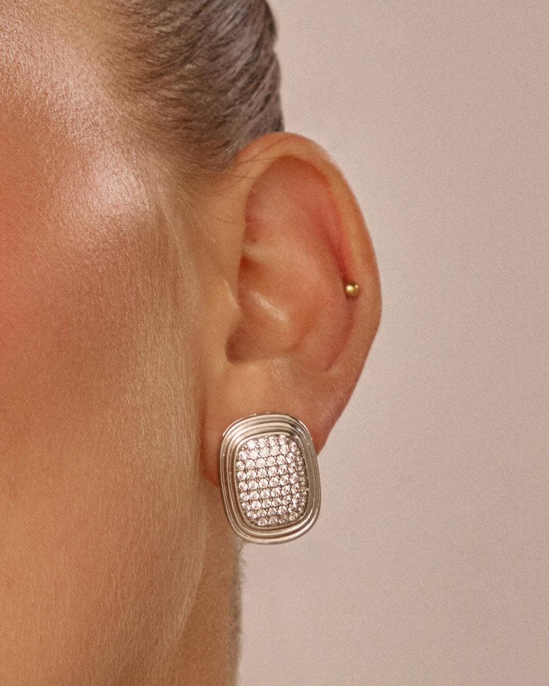 The Pave Oval Statement Studs