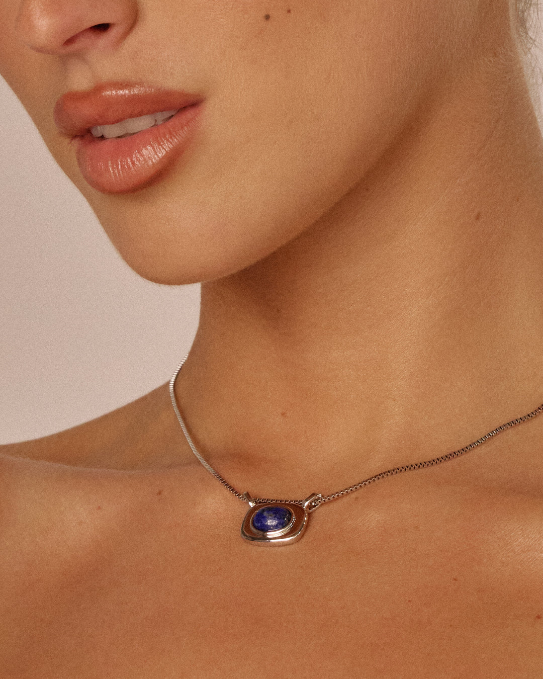 The Lapis Bezel Charm Necklace