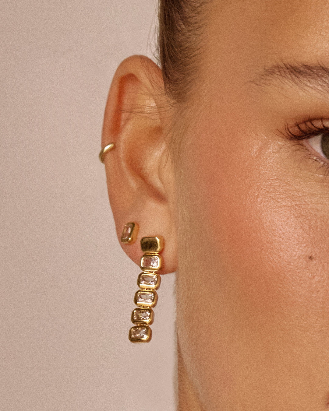 The Bianca Bezel Drop Studs