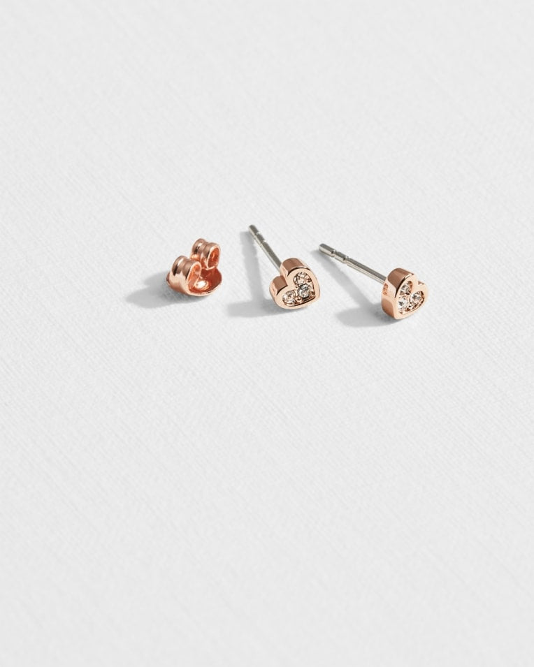 Neenia Nano Heart Stud Earring in Rose Gold