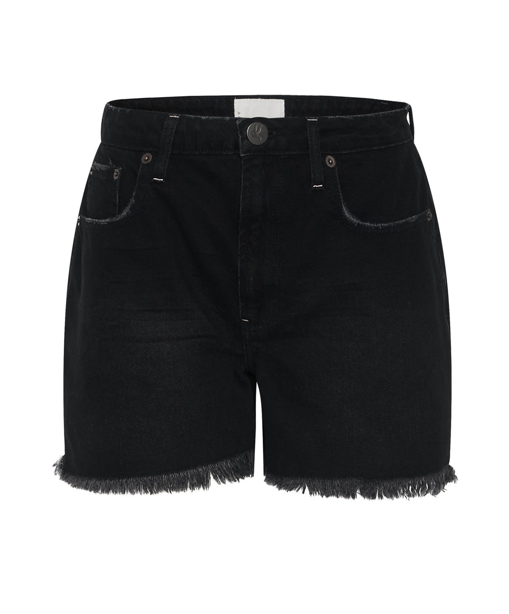 Legends High Waist Mom Fit Denim Shorts - Onyx Black