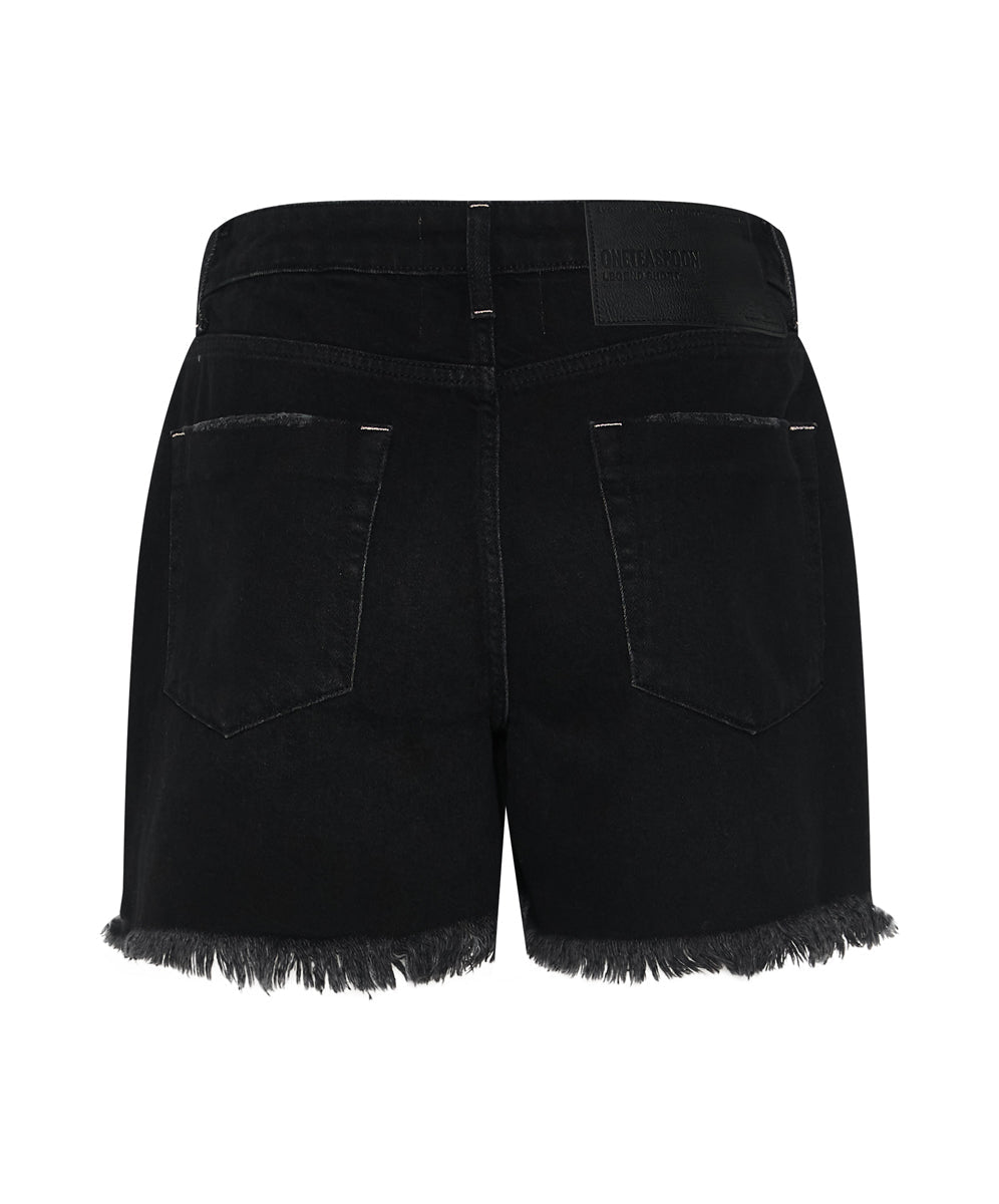 Legends High Waist Mom Fit Denim Shorts - Onyx Black