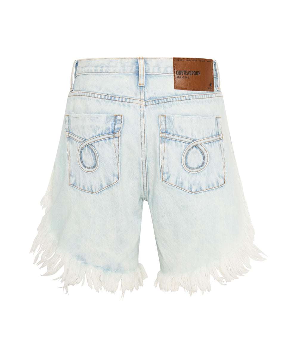 Frankies Low Waist Long Length Denim Shorts - Florence