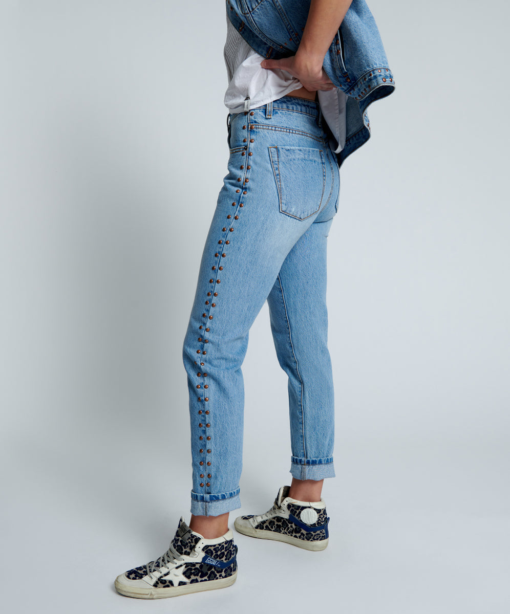 Awesome Baggies High Waist Straight Leg Denim Jeans - Ocean